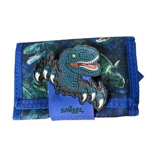 SMIGGLE Kid’s Dinosaur Trifold Wallet Velcro Blue Green